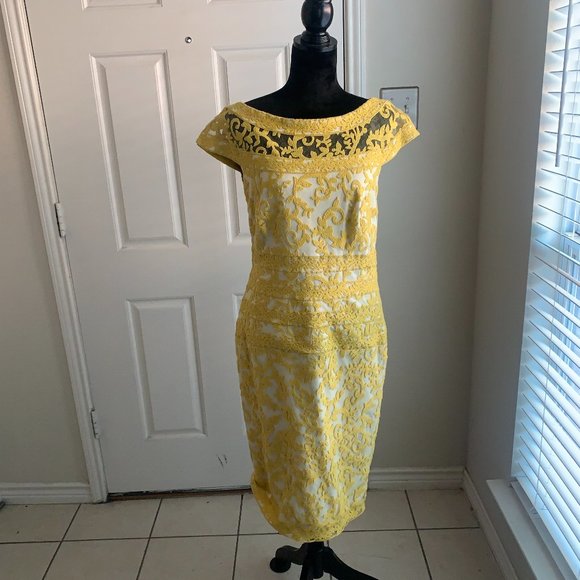 Tadashi Shoji Dresses & Skirts - Tadashi Shoji Yellow Lace Dress